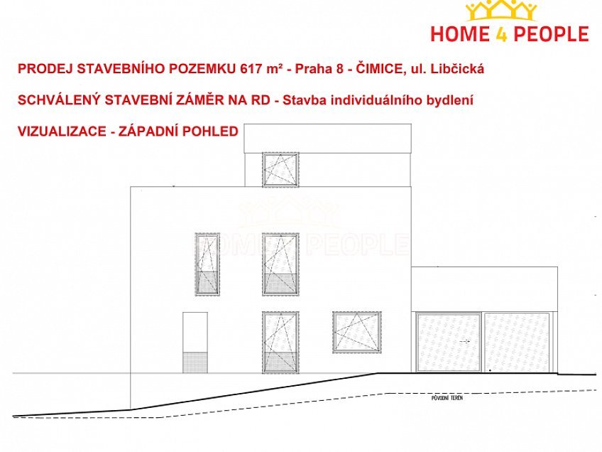 Prodej  stavebního pozemku 617 m^2 Libčická, Praha 8 