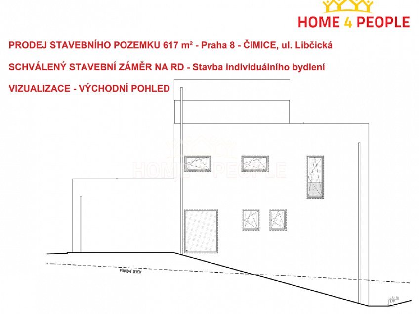 Prodej  stavebního pozemku 617 m^2 Libčická, Praha 8 