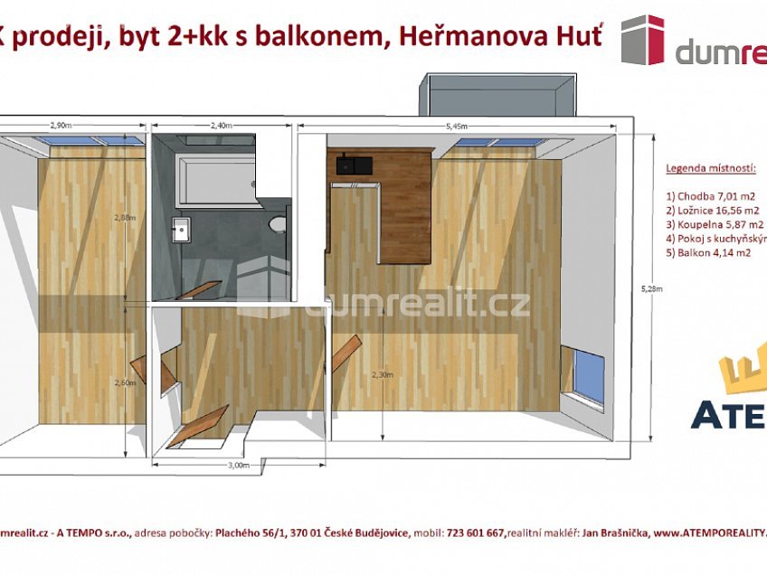 Prodej bytu 2+kk 61 m^2 U Pondu, Heřmanova Huť 