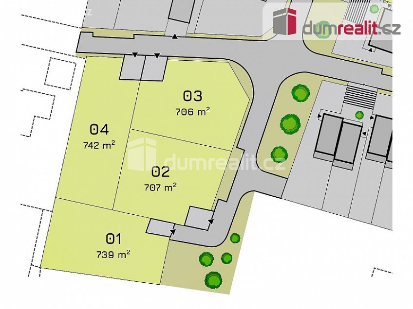 Prodej  stavebního pozemku 742 m^2 Veselá, Veselá 