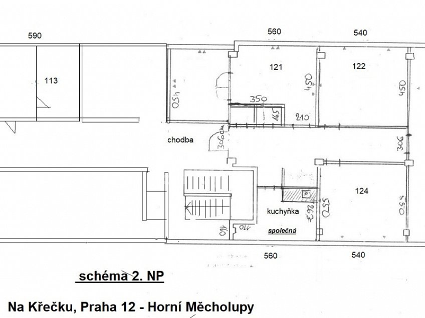 Pronájem  kanceláře 80 m^2 Na křečku, Praha 15 