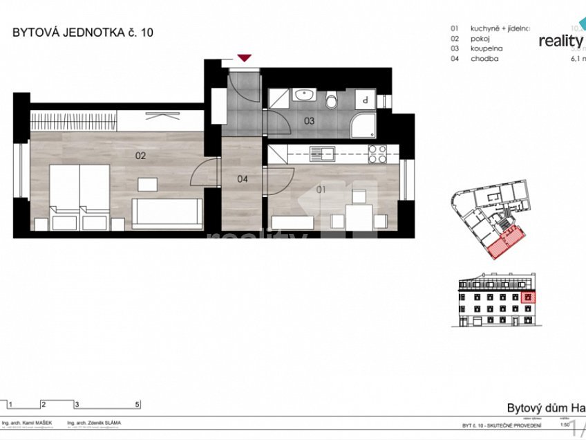 Prodej bytu 2+kk 44 m^2 Hanusova, Praha 4 