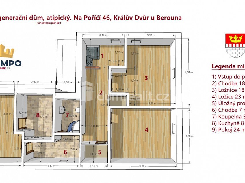 Prodej  rodinného domu 286 m^2 Na Poříčí, Králův Dvůr 