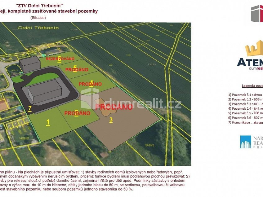 Prodej  stavebního pozemku 594 m^2 Dolní Třebonín, Dolní Třebonín 