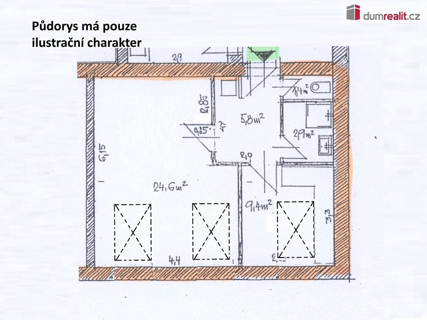 Pronájem bytu 1+1 44 m^2 B. Smetany, České Budějovice 