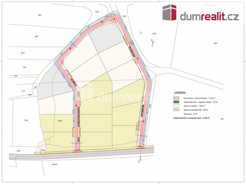 Prodej  stavebního pozemku 825 m^2 Nezabylice, Nezabylice 