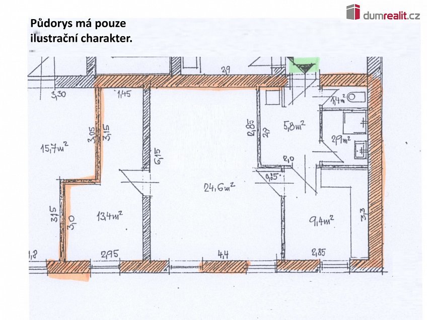 Pronájem bytu 2+1 57 m^2 B. Smetany, České Budějovice 