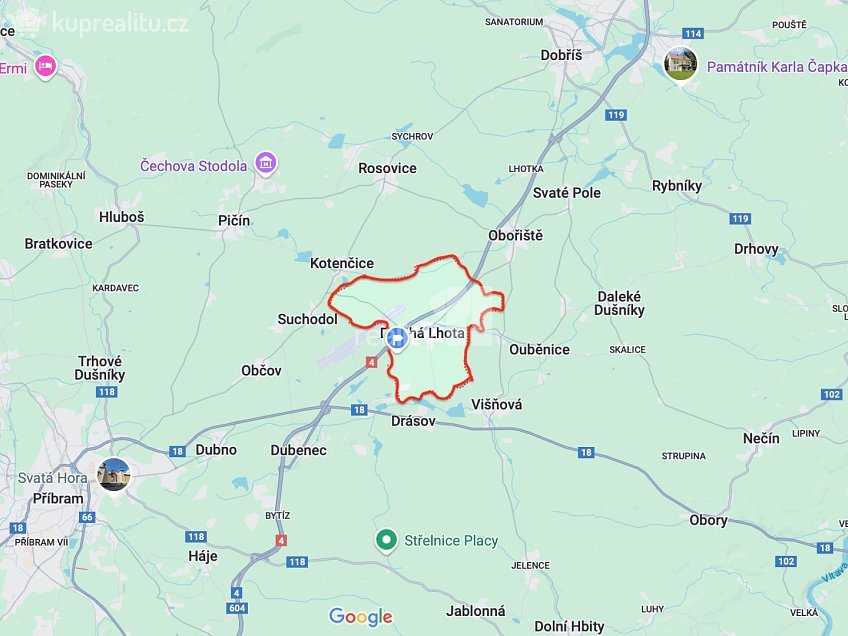 Prodej  stavebního pozemku 10002 m^2 Čimelice, Čimelice 