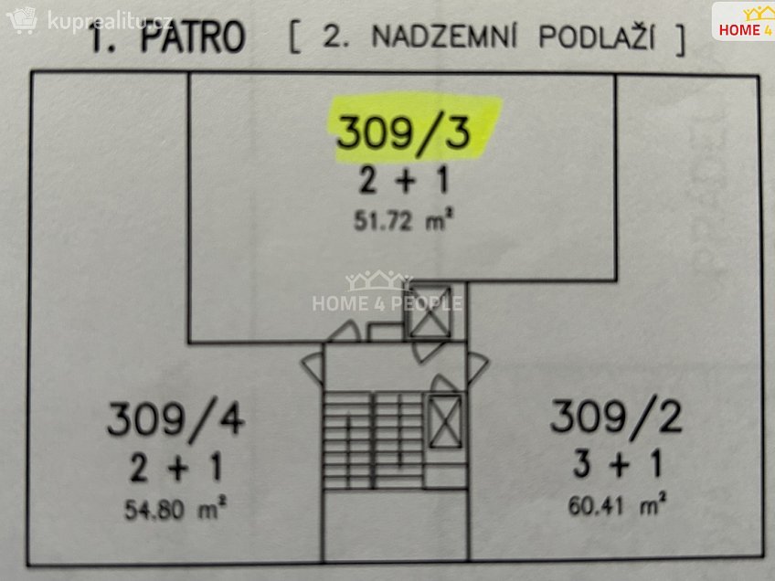 Prodej bytu 2+1 56 m^2 Školská, Sázava 