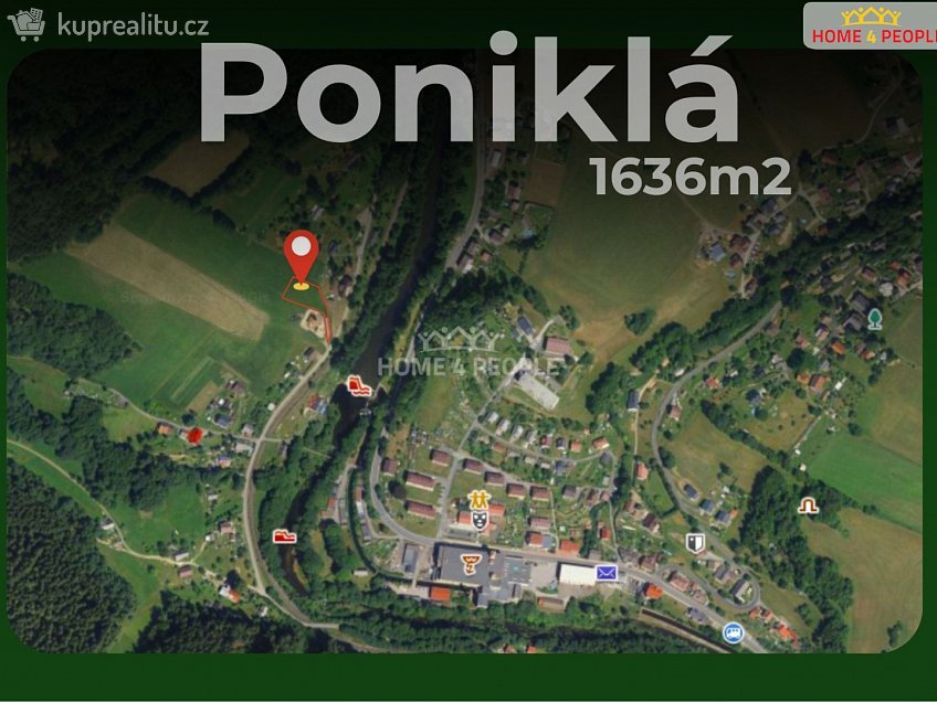 Prodej  stavebního pozemku 1636 m^2 Poniklá, Poniklá 