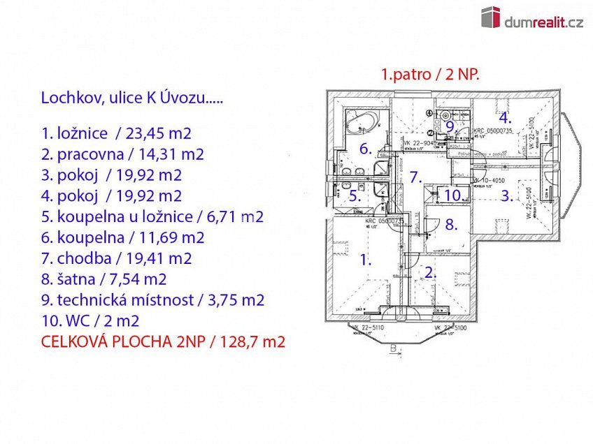 Prodej  projektu  rodinného domu 323 m^2 K úvozu, Praha-Lochkov 