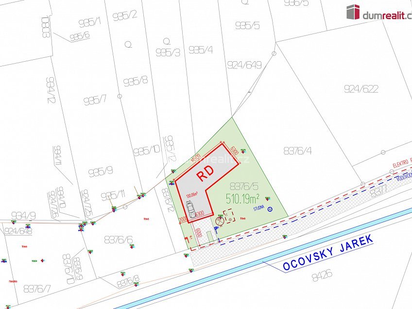 Prodej  stavebního pozemku 510 m^2 Perunská, Hodonín 