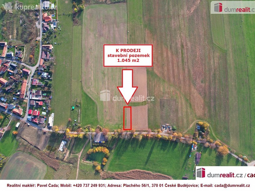 Prodej  stavebního pozemku 1045 m^2 Hůry, Hůry 