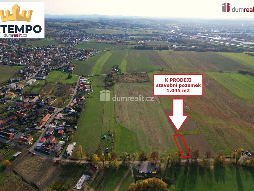 Prodej  stavebního pozemku 1045 m^2 Hůry, Hůry 