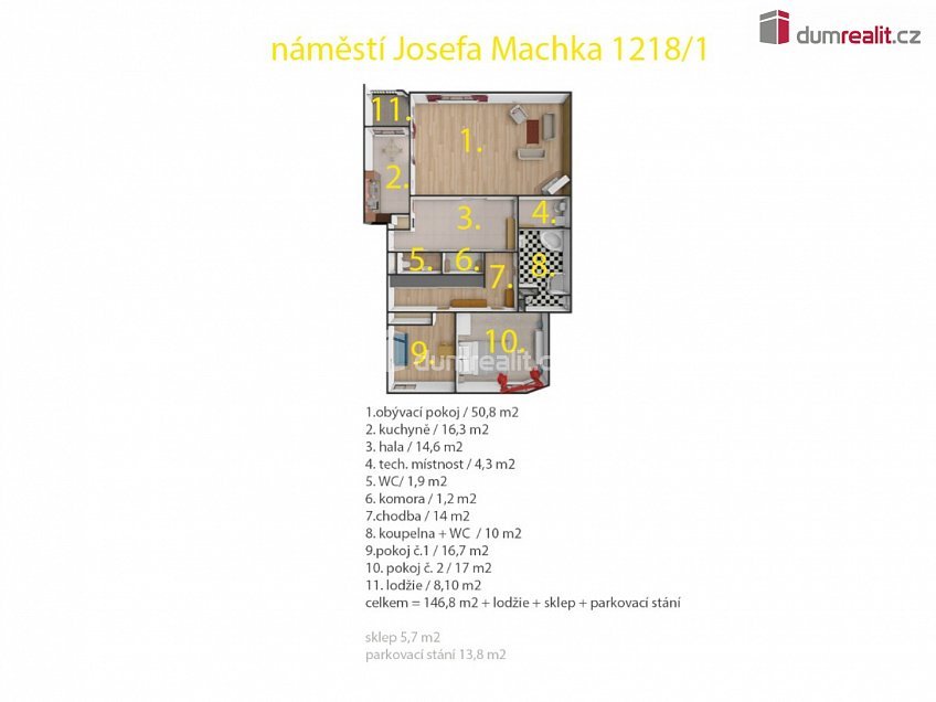 Prodej bytu 3+1 166 m^2 náměstí Josefa Machka, Praha 5 