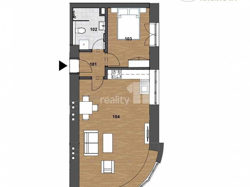 Prodej bytu 2+kk 51 m^2 Krčínova, Kolín 