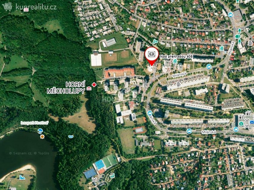 Pronájem bytu 2+kk 45 m^2 Nad přehradou, Praha 15 