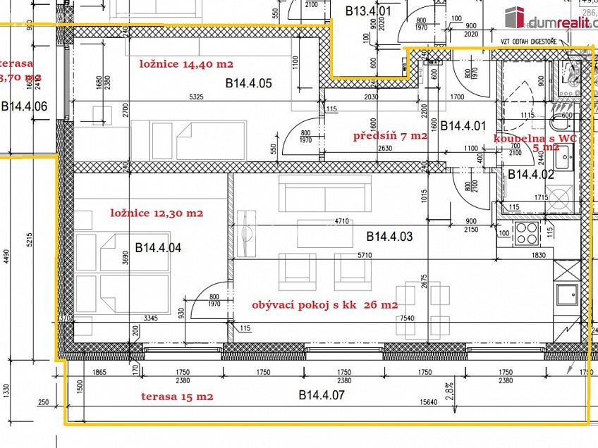 Pronájem bytu 3+kk 70 m^2 Stehlíkova, Praha-Suchdol 