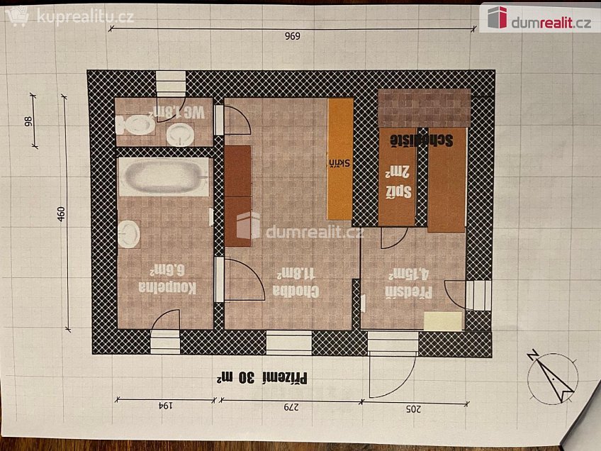 Pronájem bytu 2+kk 80 m^2 Nová, Kolín 