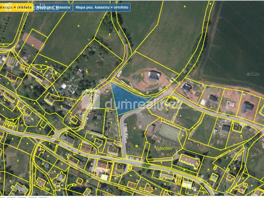 Prodej  stavebního pozemku 2024 m^2 Vidochov, Vidochov 