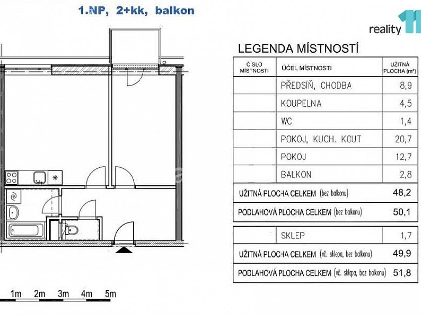 Pronájem bytu 2+kk 53 m^2 Jaroslava Holečka, Kladno 