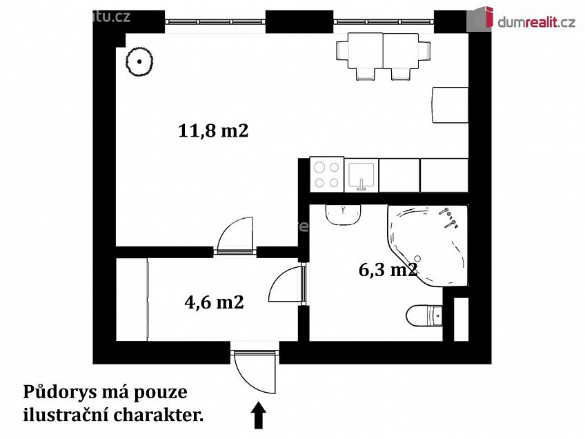 Pronájem bytu 2+1 50 m^2 Plzeňská, České Budějovice 