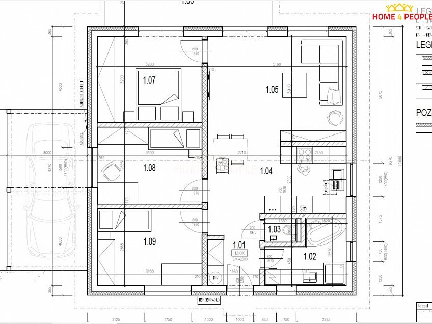 Prodej  projektu  rodinného domu 100 m^2 Prakšice, Prakšice 