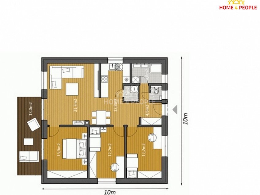 Prodej  projektu  rodinného domu 100 m^2 Prakšice, Prakšice 