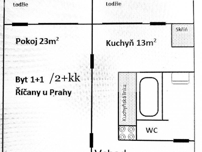 Pronájem bytu 2+kk 45 m^2 Plynární, Říčany 