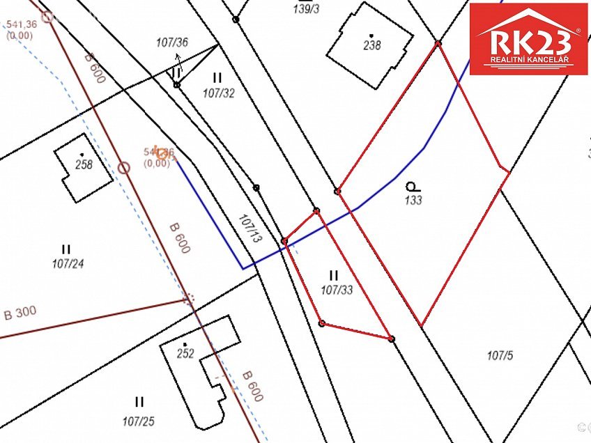 Prodej  stavebního pozemku 890 m^2 Trstěnice, Trstěnice 