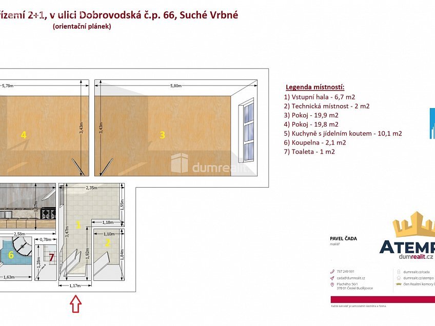 Prodej bytu 2+1 64 m^2 Dobrovodská, České Budějovice 