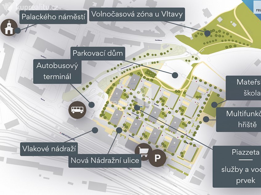 Prodej bytu 1+kk 29 m^2 Nádražní, Kralupy nad Vltavou 