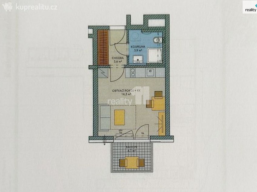 Prodej bytu 1+kk 29 m^2 Nádražní, Kralupy nad Vltavou 