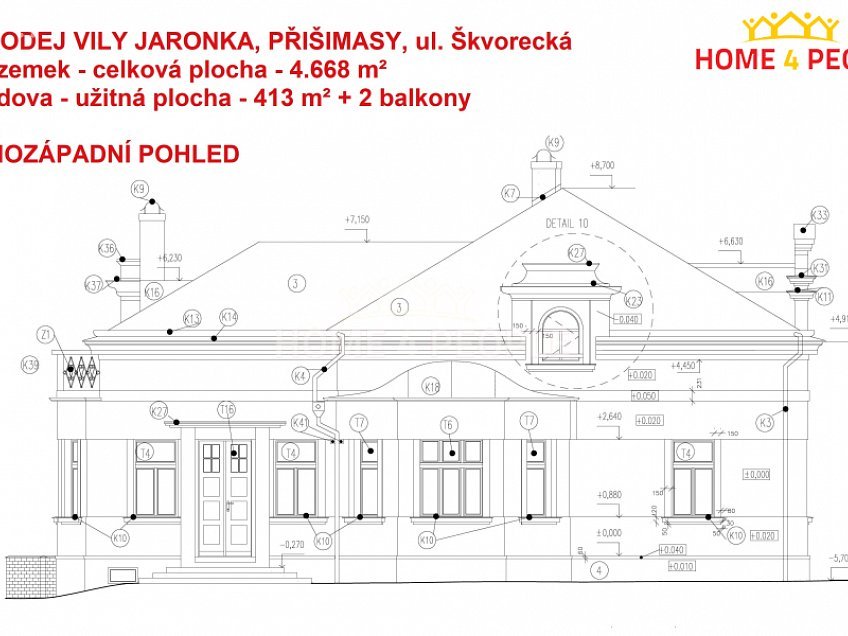 Prodej  vily 413 m^2 Škvorecká, Přišimasy 