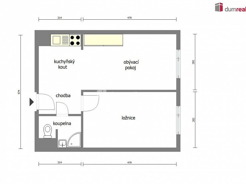 Pronájem bytu 2+kk 39 m^2 Kojetická, Neratovice 