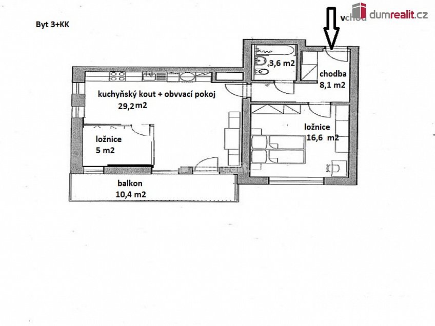 Pronájem bytu 3+kk 62 m^2 Křižíkova, Benešov 