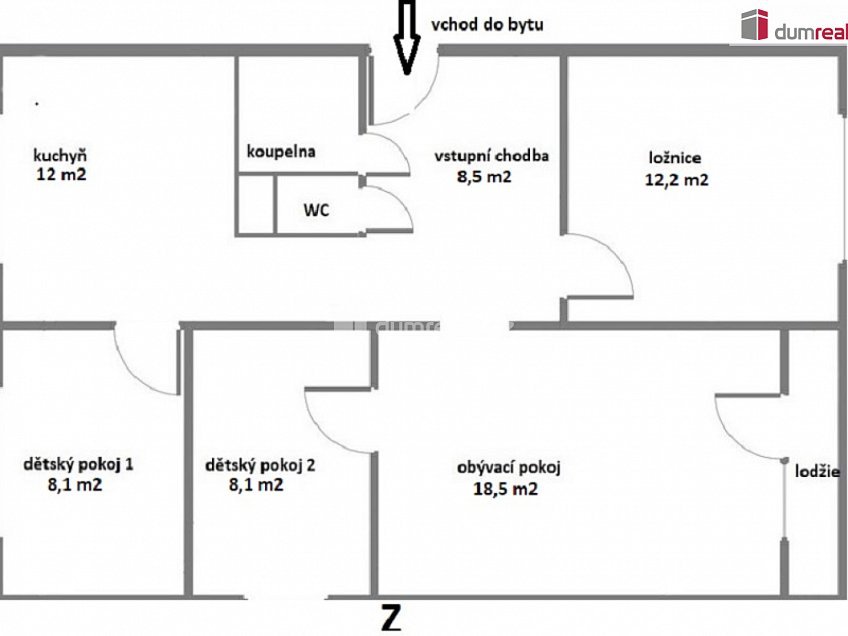 Prodej bytu 4+1 71 m^2 Nové Město, Světlá nad Sázavou 