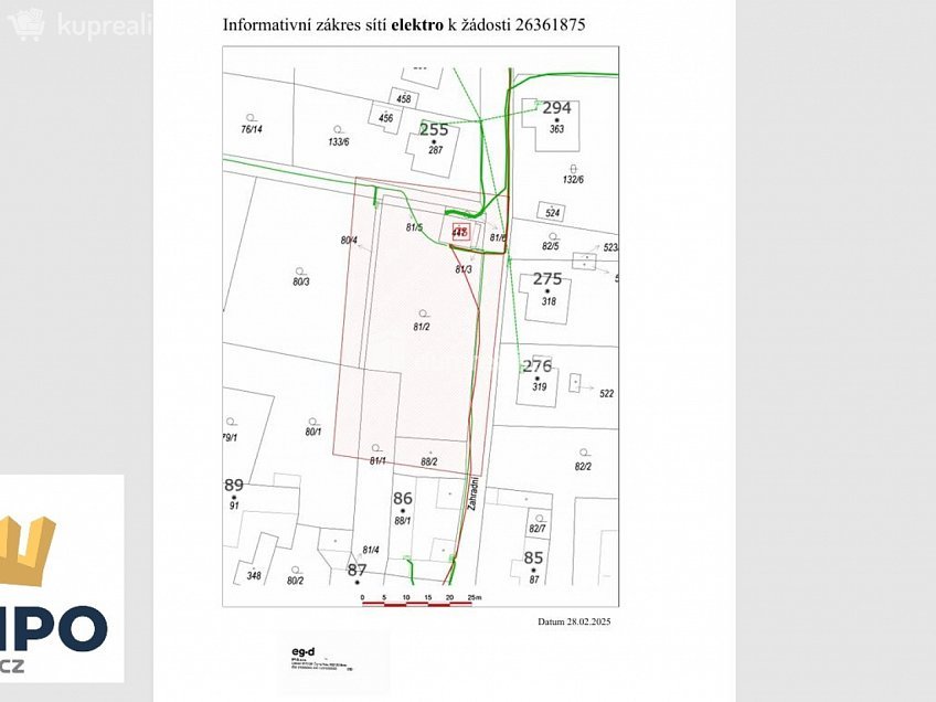 Prodej  stavebního pozemku 658 m^2 Zahradní, Lhenice 