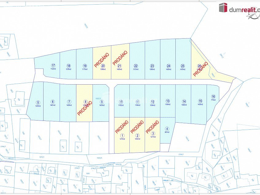 Prodej  stavebního pozemku 1170 m^2 Tři Sekery, Tři Sekery 