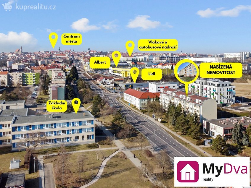 Prodej bytu 2+1 55 m^2 Vídeňská třída, Znojmo 